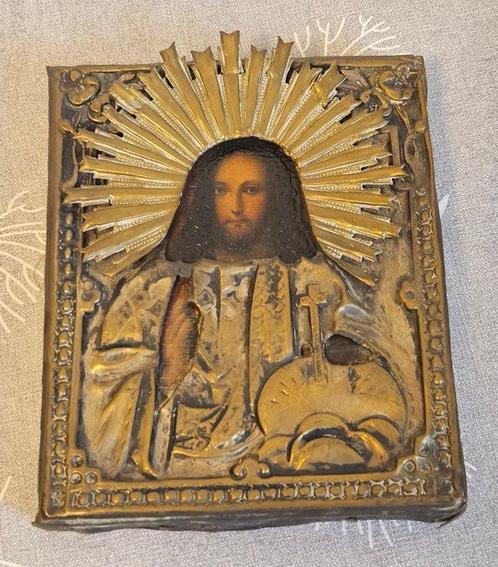 Icoon - Christus Pantokrator - Hout, Antiek en Kunst, Kunst | Niet-Westerse kunst