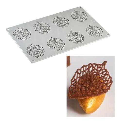 Pavoni Siliconen Vorm Blad 73x55mm (8) 30x20cm, Hobby en Vrije tijd, Taarten en Cupcakes maken, Nieuw, Verzenden