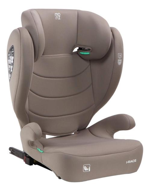 Moni i-Race Cool Beige 100-150 cm Isofix i-Size Autostoel, Kinderen en Baby's, Autostoeltjes, Nieuw, Autogordel of Isofix, 15 t/m 36 kg