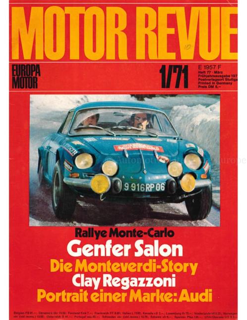 1971 MOTOR REVUE MAGAZINE 77 DUITS, Boeken, Auto's | Folders en Tijdschriften