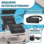 Tuinstoel - Ligstoel - Verstelbaar - Opvouwbaar - Zwart - KE, Tuin en Terras, Verzenden, Zo goed als nieuw