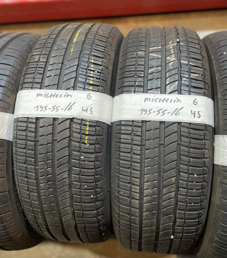 2x195-55-16 Michelin Zomer 2x6mm €45 Per Band 195 55 16, Auto-onderdelen, Banden en Velgen, 16 inch, Zomerbanden, 195 mm, Personenwagen