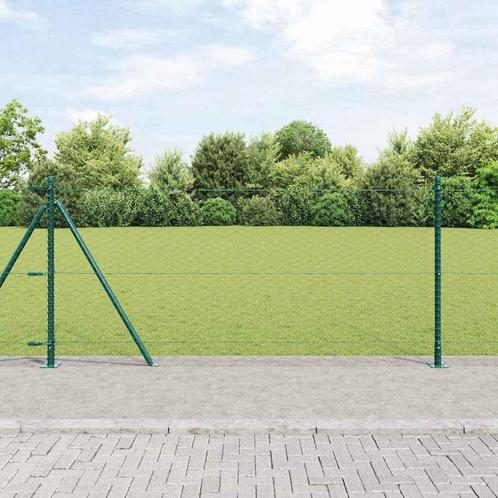 vidaXL Hecke met palen Groen 0.8 x 10 m PVC-gecoat staal, Tuin en Terras, Schuttingen, Nieuw, IJzer, Verzenden