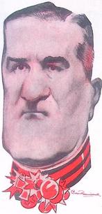 Spotprent met het gezicht van Miklós Horthy (lijst optie), Antiek en Kunst, Verzenden