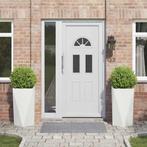 vidaXL Plantenbak 2 pcs Wit 40 x 40 x 75 cm Staal, Verzenden, Minder dan 60 cm, Nieuw, Metaal