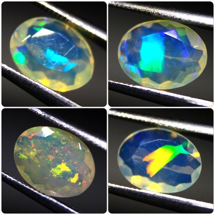 Cts 3,50 natuurlijke Ethiopische opalen Faceted - Hoogte: 9, Verzamelen, Mineralen en Fossielen