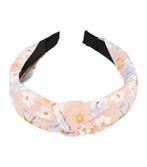 Diadeem Knoop Bloemen Patroon Pastel Oranje, Nieuw