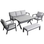 Jamaica stoel bank dining loungeset 5 delig aluminium, Tuin en Terras, Ophalen of Verzenden, Nieuw, Aluminium