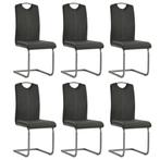 vidaXL Eetkamerstoelen 6 st kunstleer grijs, Huis en Inrichting, Stoelen, Verzenden, Nieuw, Grijs