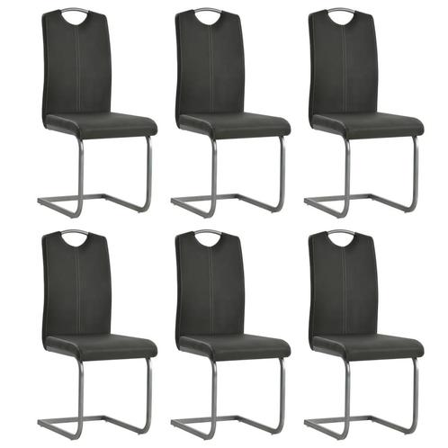 vidaXL Eetkamerstoelen 6 st kunstleer grijs, Huis en Inrichting, Stoelen, Grijs, Nieuw, Verzenden