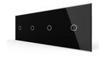 Livolo Touch Schakelaar 1+1+1+1 | Zwart | Aan/Uit, Doe-het-zelf en Verbouw, Elektra en Kabels, Ophalen of Verzenden, Nieuw, Schakelaar
