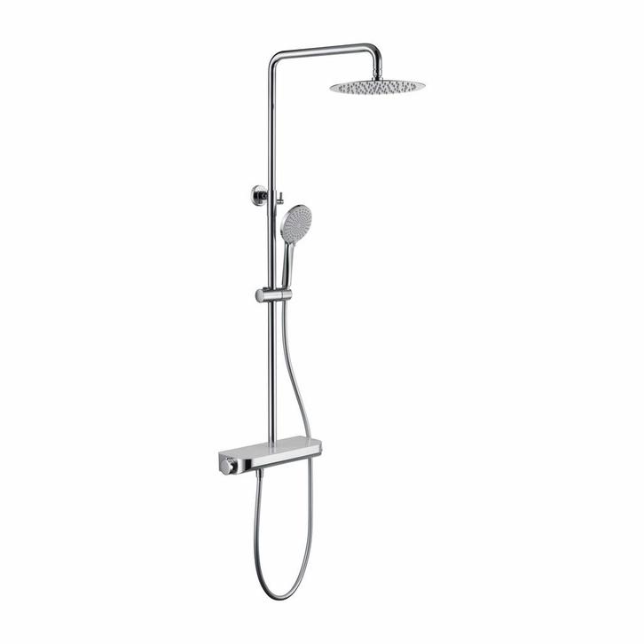 Luzzo® Varese Regendouche Thermostaat Planchet Chroom/Wit, Doe-het-zelf en Verbouw, Sanitair, Verzenden