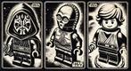 Æ (XX-XXI) - 3 x mixed media artworks - Lego Star Wars -, Kinderen en Baby's, Speelgoed | Duplo en Lego, Nieuw