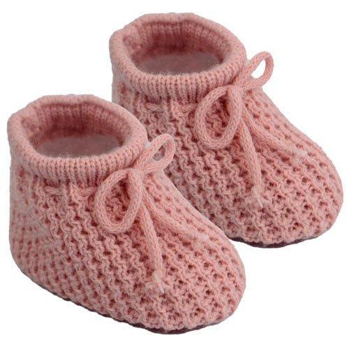 Babyslofjes Oudroze - Gebreid met vetertje NIEUW, Kinderen en Baby's, Babykleding | Schoentjes en Sokjes, Meisje, Nieuw, Ophalen of Verzenden