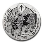 Rwanda / Ruanda Lunar Ox 1 oz 2021 (folie), Postzegels en Munten, Munten | Afrika, Verzenden, Overige landen, Losse munt, Zilver