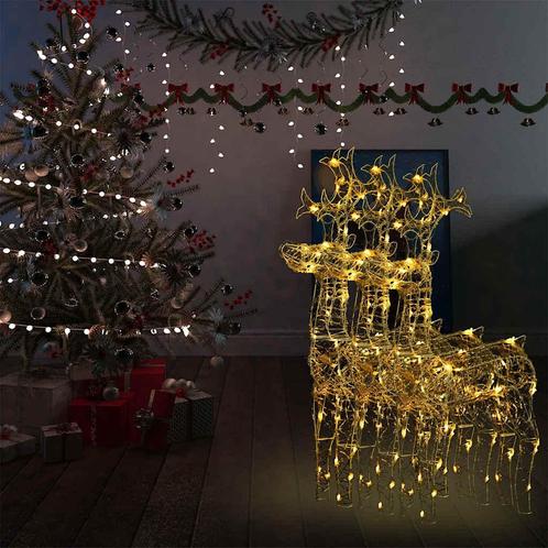 vidaXL Kerstversiering rendier 3 st 60x16x100 cm acryl, Diversen, Kerst, Nieuw, Verzenden