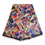 Afrikaanse stof - Multicolor PO-5010 - Poly - 1 yard, Hobby en Vrije tijd, Ophalen of Verzenden, Nieuw