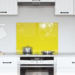 vidaXL Keuken Achterwand Geel 70x50x0,6 cm Veilig Glas, Verzenden, Nieuw