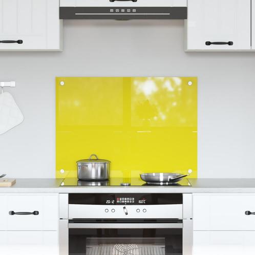 vidaXL Keuken Achterwand Geel 70x50x0,6 cm Veilig Glas, Huis en Inrichting, Keuken | Keukenbenodigdheden, Nieuw, Verzenden