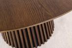 Ronde eettafel VALHALLA WOOD 120cm gerookt eiken kolomvoet -, Huis en Inrichting, Ophalen of Verzenden, Nieuw