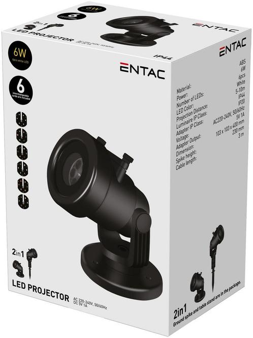 Entac LED Kerst Projector met 6 Projectorkaarten -, Huis en Inrichting, Lampen | Overige, Nieuw, Verzenden