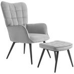 TRUUSK Oorfauteuil Met Voetenbank, Loungestoel Relaxstoel Ge, Huis en Inrichting, Fauteuils, Verzenden, Nieuw