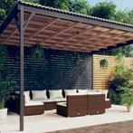 vidaXL 9-delige Loungeset met kussens poly rattan bruin, Tuin en Terras, Verzenden, Nieuw, Rotan, Loungeset