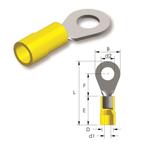 Tirex automotive Ringkabelschoen M5 GEEL geïsoleerd met oog, Ophalen of Verzenden, Nieuw