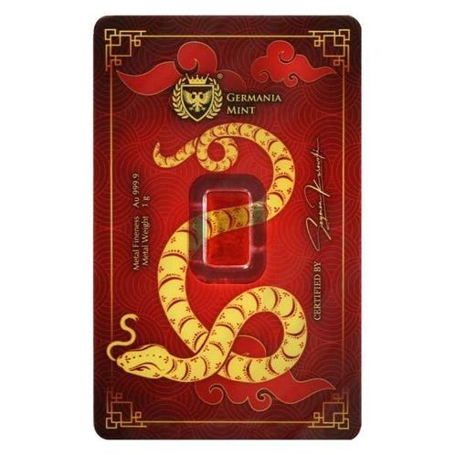 1 gram - Goud .999 - Germania Mint Chinese Year of The Snake, Postzegels en Munten, Edelmetalen en Baren