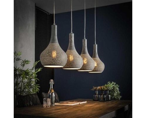 Hanglamp Punch 4 Lampen | Ray-Grijs, Huis en Inrichting, Lampen | Hanglampen, Nieuw, Ophalen of Verzenden