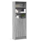 vidaXL buffetkast met LED 69x32,5x200 cm bewerkt hout grijs, Huis en Inrichting, Minder dan 50 cm, Nieuw, Overige houtsoorten