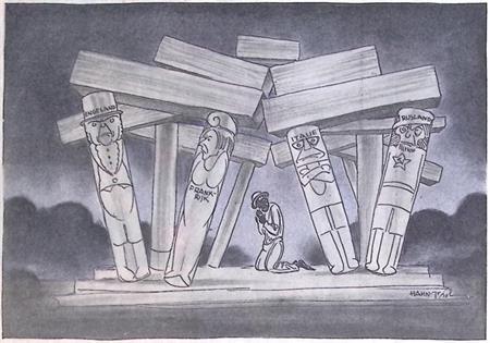 De Volkenbond is uiteengegaan op spotprent (lijst optie), Antiek en Kunst, Kunst | Litho's en Zeefdrukken, Verzenden