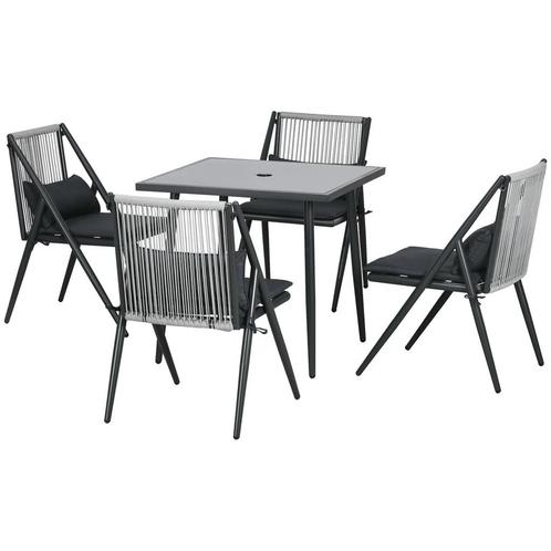 TRUUSK Tuinmeubelset 5-delig Zitgroep Met Tafel En 4 Stoelen, Tuin en Terras, Overige Tuin en Terras, Nieuw, Verzenden