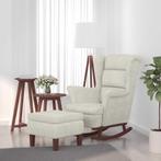 vidaXL Schommelstoel met oorleuning, crèmekleurig fluweel, Verzenden, Nieuw