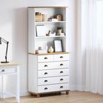 vidaXL Hutch met lade ASKIM Wit 91 x 40 x 200.5 cm Massief, Huis en Inrichting, Minder dan 50 cm, Nieuw, Grenenhout, Verzenden