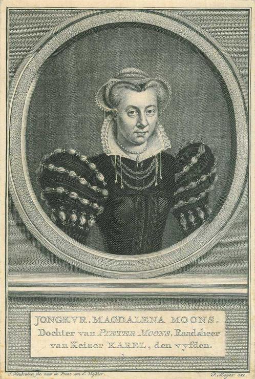 Portrait of Magdalena Moons, Antiek en Kunst, Kunst | Etsen en Gravures