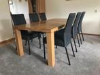 Set van 6 leren eetkamerstoelen - zwart leer, Overige kleuren, Nieuw, Leer, Ophalen of Verzenden