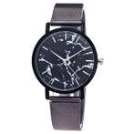Fako - Horloge - Mesh - Marmer - Ø 38mm - Grijs/Zwart, Verzenden, Nieuw