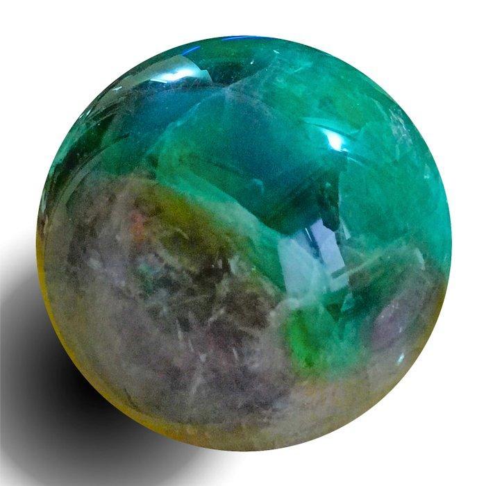 Gepolijste fluorietbol Bol - Hoogte: 77 mm - Breedte: 77 mm-, Verzamelen, Mineralen en Fossielen