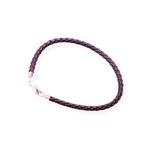 Bedelarmband van stevig gevlochten leer met zilveren slui..., Sieraden, Tassen en Uiterlijk, Armbanden, Verzenden, Nieuw