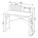 [en.casa] Bureau Dyrøy 98x98x46 cm wit eikenkleurig en grijs, Huis en Inrichting, Bureaus, Verzenden, Nieuw