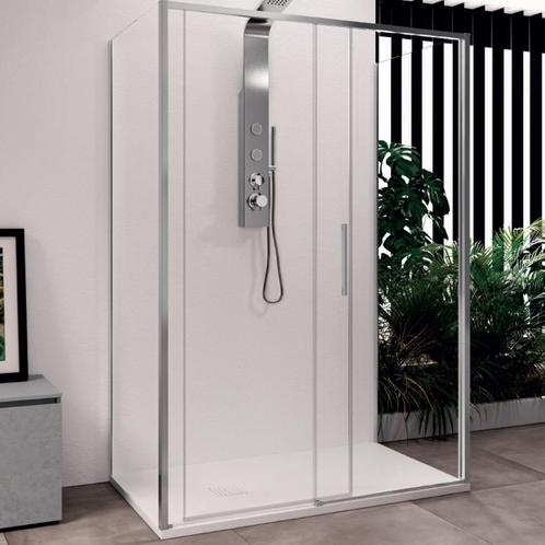 Douchecabine Lacus Torcello Aluminium Helder Glas Chroom, Doe-het-zelf en Verbouw, Sanitair, Douche, Nieuw, Chroom, Ophalen of Verzenden