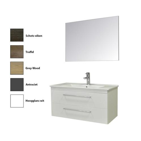 Badkamermeubelset Sanicare Q6 Twee Laden Chromen Greep 100, Doe-het-zelf en Verbouw, Sanitair, Bad, Nieuw, Chroom, Ophalen of Verzenden