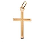 Gouden hanger van een kruis (religieus, kettinghanger), Sieraden, Tassen en Uiterlijk, Bedels, Overige merken, Goud, Gebruikt