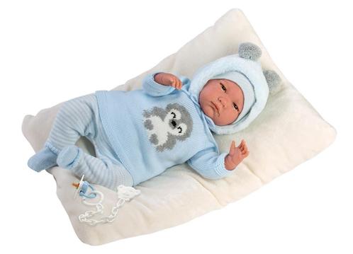 Llorens pop Reborn blauwe outfit - 42cm (Poppen 37- 45 cm), Kinderen en Baby's, Speelgoed | Poppen, Babypop, Nieuw, Ophalen of Verzenden