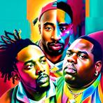 Kendrick lamar Tupac shakur notorious big poster 50 x 50 cm, Nieuw