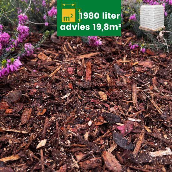 Houtmulch - 1980 Liter, Tuin en Terras, Tuinwanddecoratie, Verzenden