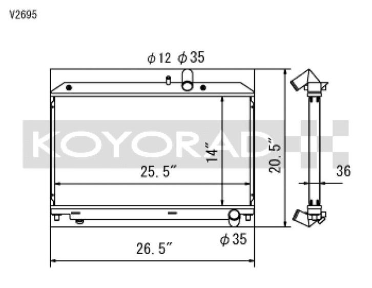 Koyo 04-08 Mazda RX-8 1.3L (MT) Radiator - V2695, Auto-onderdelen, Motor en Toebehoren, Ophalen of Verzenden