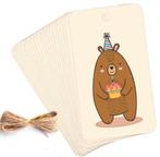 10 Capibara kaartjes aan jute touw, Verzenden, Nieuw, Overige typen, Verjaardag