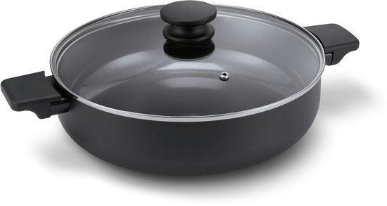 Brabantia VANTA Hapjespan - Ø 28 cm – Glazen deksel, Huis en Inrichting, Keuken | Potten en Pannen, Verzenden